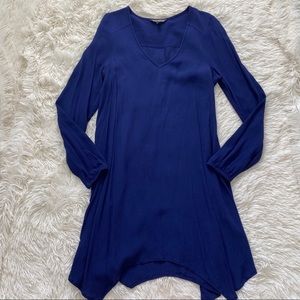 Express Navy Asymmetrical Hem Dress